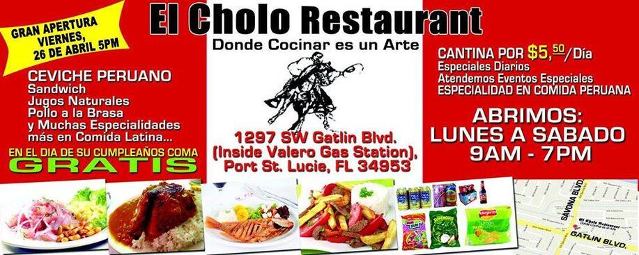 Menu at El CHOLO Restaurant, Port St. Lucie