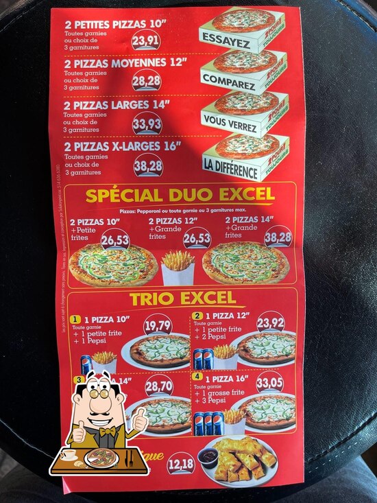 Pizza Excel pizzeria, Blainville Menu du restaurant et commentaires