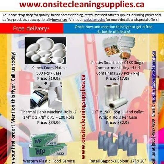 Menu at On Site Cleaning Supplies, Pickering