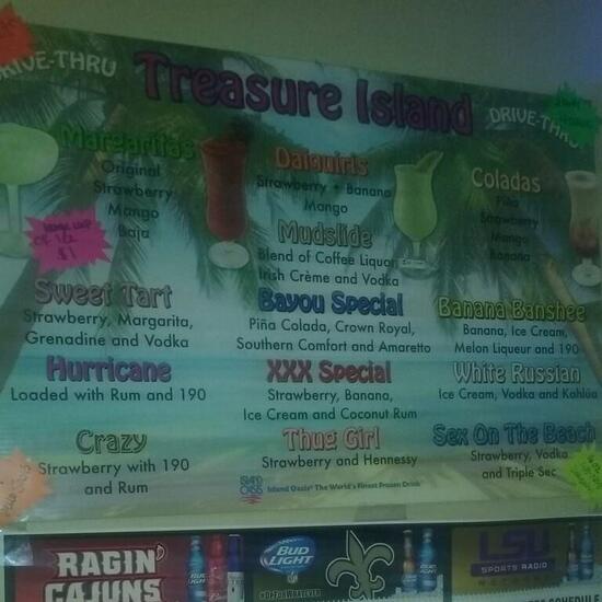 Menu At Treasure Island Pub Bar Breaux Bridge