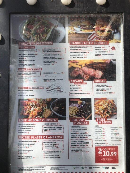 Menu at TGI Fridays - Stevenage restaurant, Stevenage