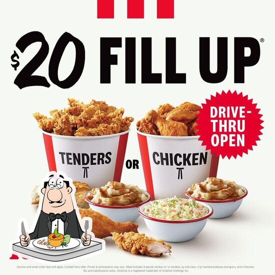 Menu at KFC fast food, Eunice