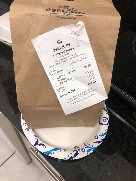 Carta del restaurante Fortune Cookies, Miami Beach