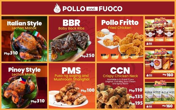Menu at Pollo and Fuoco Amadeo restaurant, Amadeo