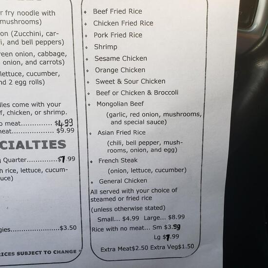 Menu at Donut Palace restaurant, Dilley
