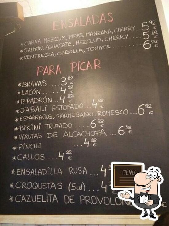 Menu At La Ruta De Les Monges Restaurant Barcelona