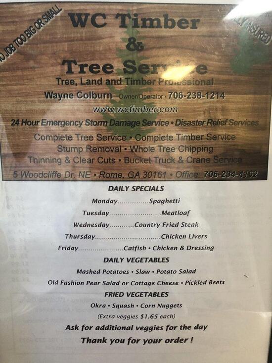 Menu at Shannon Diner BBQ, Rome