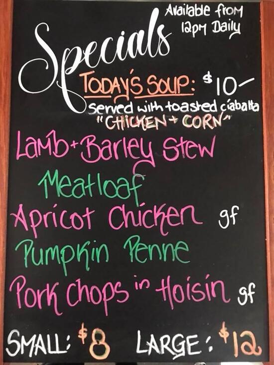 Menu at Butlers Pantry cafe, Numurkah