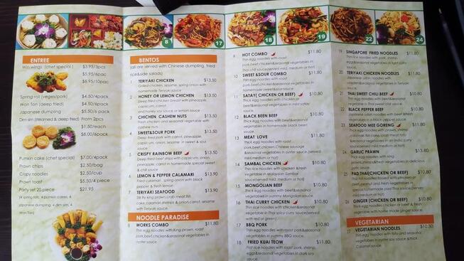 Menu at Mrs Lin's Kitchen restaurant, Adamstown