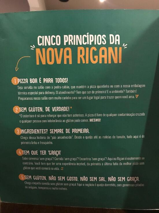 Menu Em Pizzaria Rigani Sem Gl Ten Curitiba