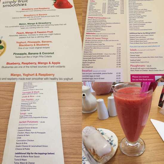 Menu at Crumbs & Creams cafe, Chichester