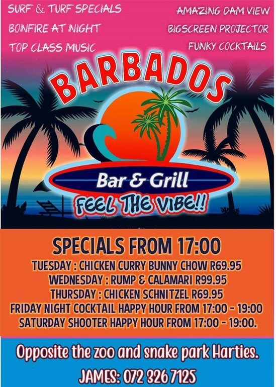 Menu At Barbados Bar And Grill Hartbeespoort   R954 Barbadosbarandgrill Advertisement 