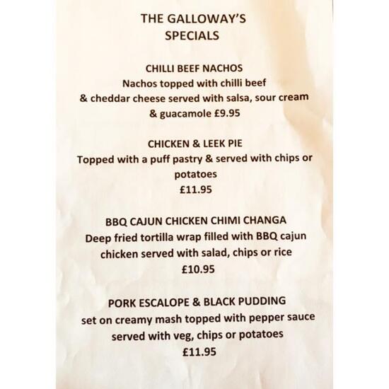 Menu at The Galloway Bar & Restaurant, Portpatrick