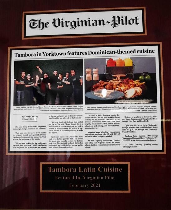 Carta del restaurante Tambora Latin Cuisine, Newport News
