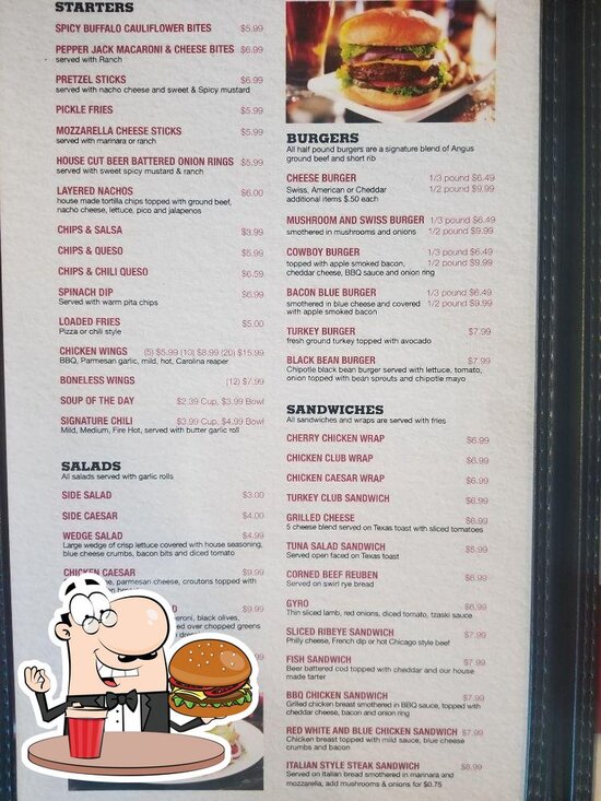 Menu at Pierce Road Bar and Grill, Saginaw