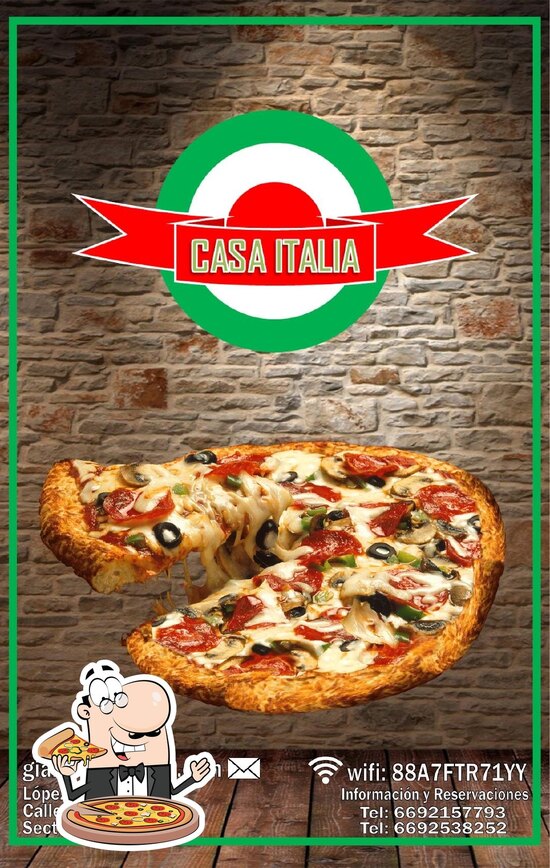 Menu at Casa Italia restaurant, Mazatlán