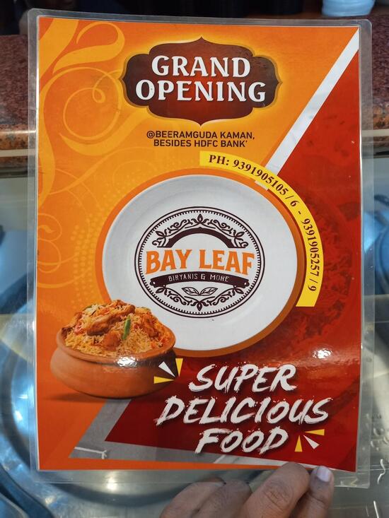 Menu at Bay Leaf Restaurant, RamachandrapuramBhel Township