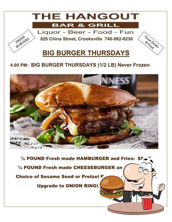 Menu at Hangout pub & bar, Crooksville