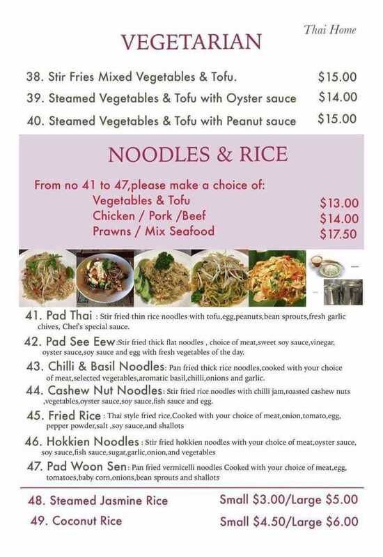 Menu At Thai Home Restaurant Narrabri   R9d5 Thai Home Advertisement 