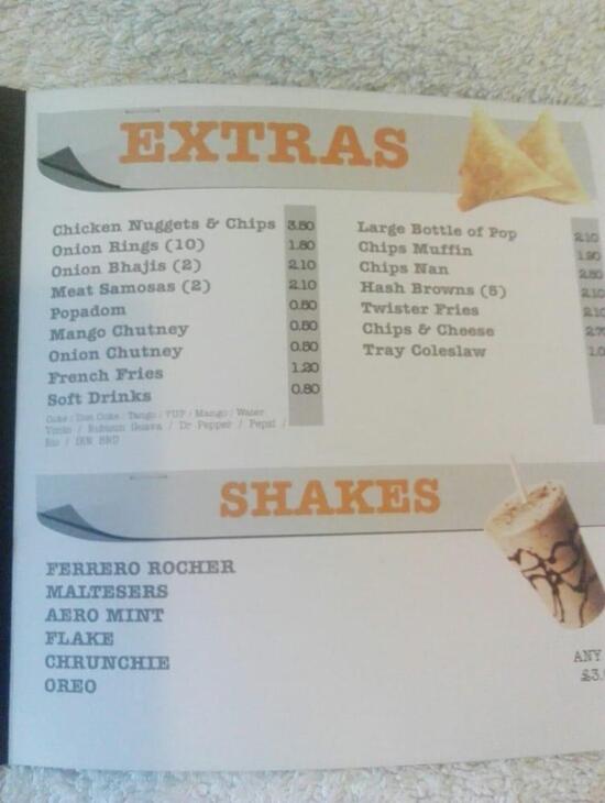 Menu at Royton Pizza fast food, Oldham