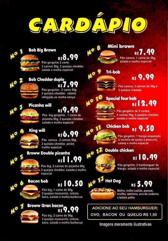 Carta de Lanches clube, Rio de Janeiro, R. Haddock Lobo