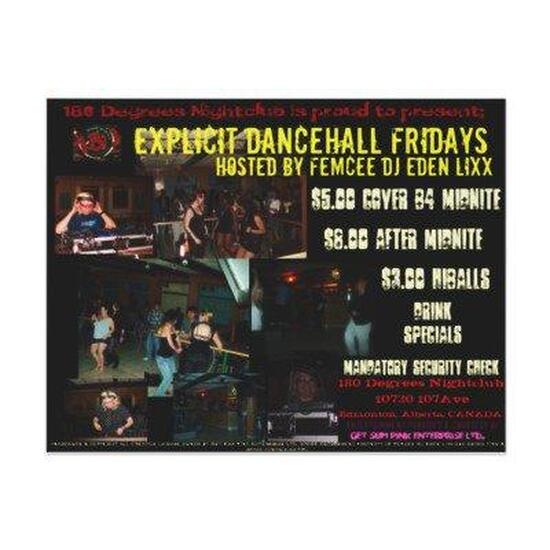 EXPLICIT DANCEHALL FRIDAYS 180 Degrees in Edmonton