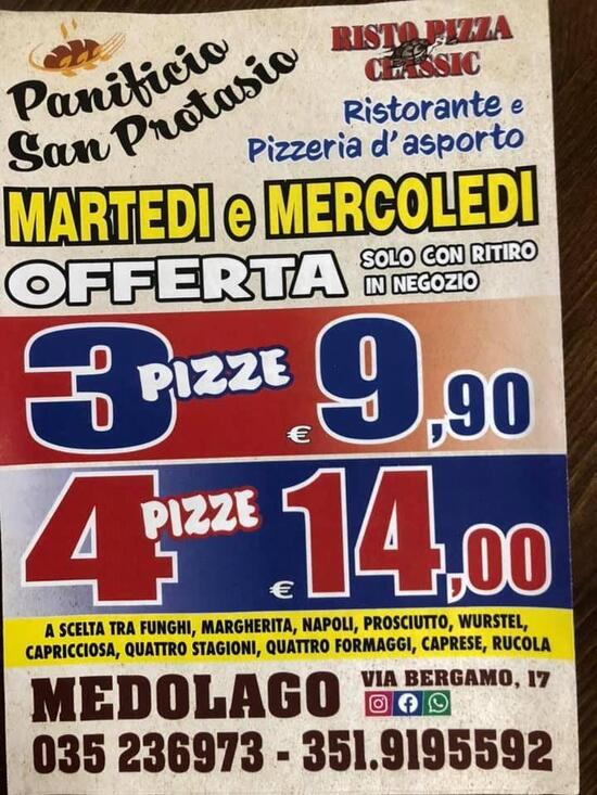 Carta del restaurante Pizza Classic, Medolago
