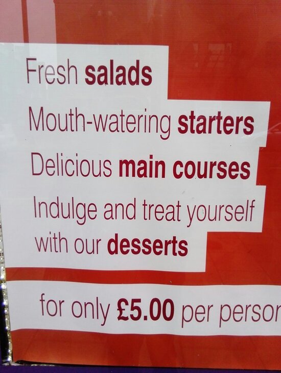 Menu at Cafe Lahore, Oldham