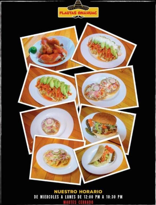 Menu at Flautas Anáhuac restaurant, Mexicali, Calz Anáhuac