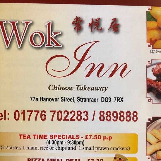 Menu at The Wok Inn fast food, Stranraer