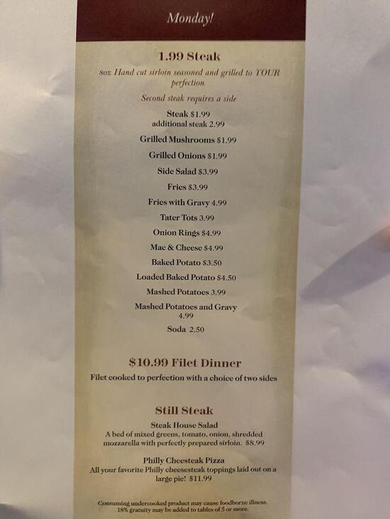 Menu at Travelers Grille pub & bar, North Olmsted