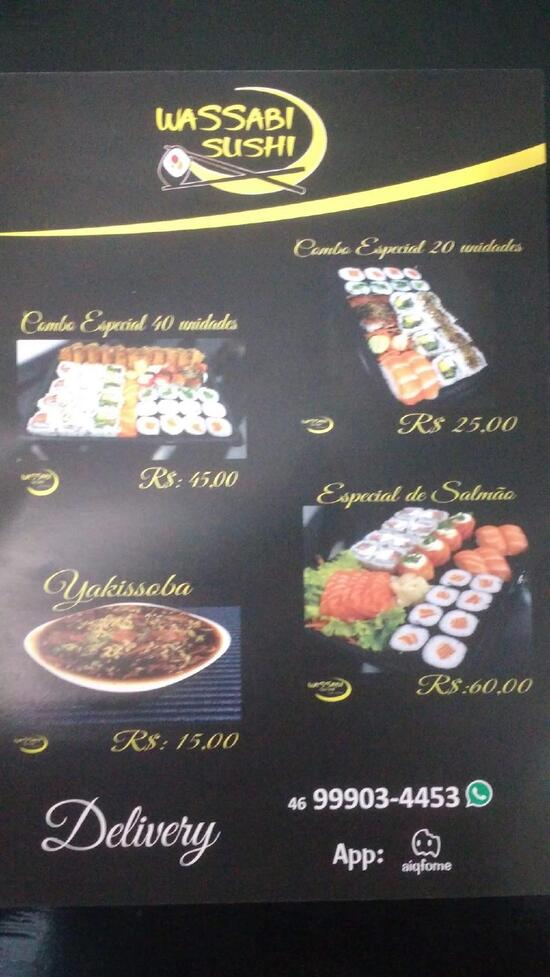 Wassabi Sushi Delivery e Rodízio restaurante, Francisco Beltrão Avaliações de restaurantes