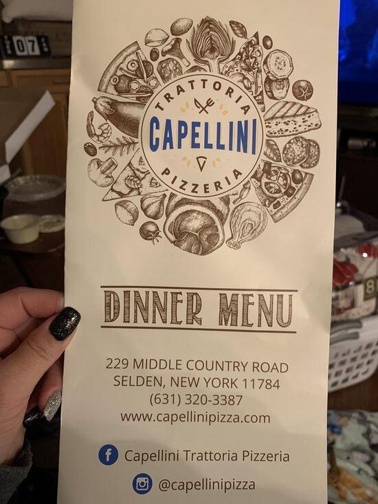 Menu at Capellini Trattoria Pizzeria, Selden