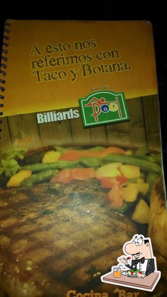 Menu at Billiards Pool restaurant, Monterrey, Revolución 550