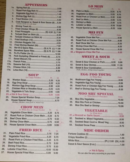 Menu At Food King Restaurant, Attica