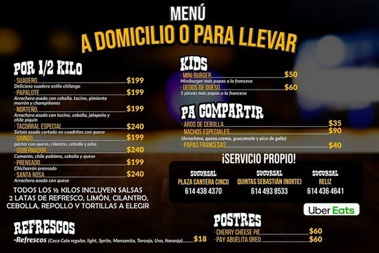 Menu at La Cabaña del Catarro Tacos & Beer pub & bar, Chihuahua, Avenida de  la Cantera 9301-L. 117