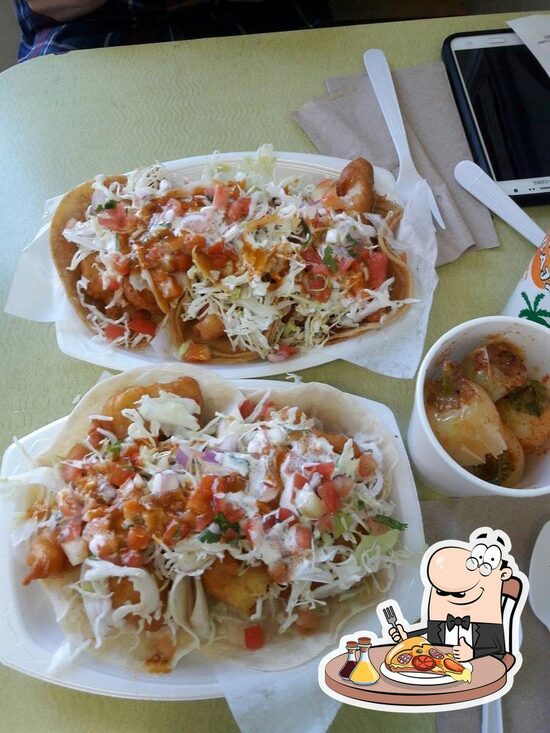 Menu at Tacos Baja restaurant, Los Angeles, Whittier Blvd