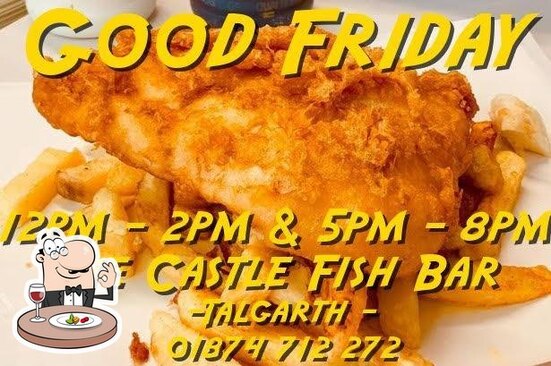 Menu at Castle Fish & Chips restaurant, Talgarth, Bronllys Rd