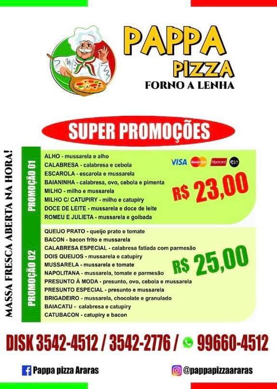 Pappa Pizza em Araras, SP, Pizzarias