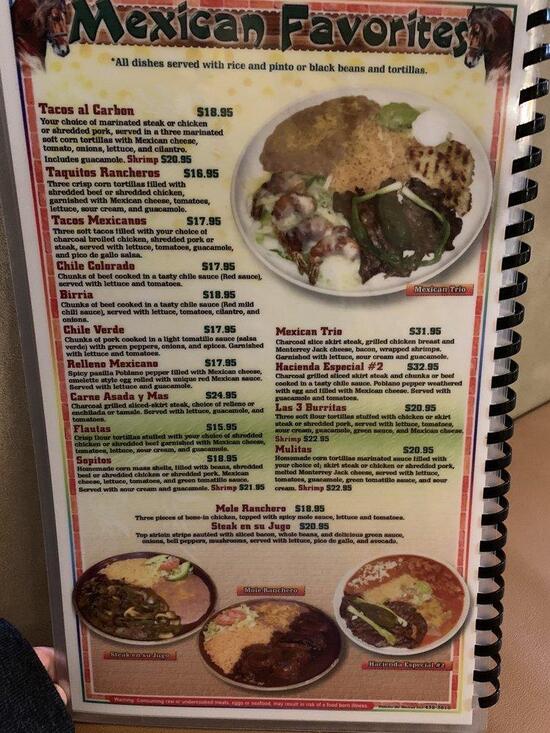 Menu at La Hacienda Real Keizer restaurant, Keizer, River Rd N