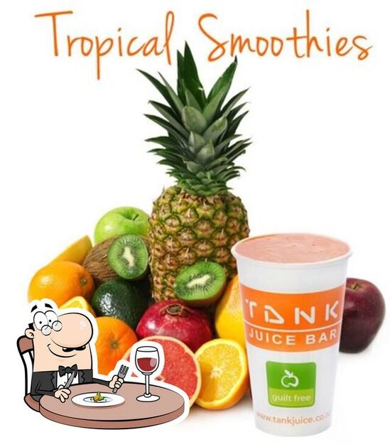 Tank Juice Bar in Napier Restaurant menu