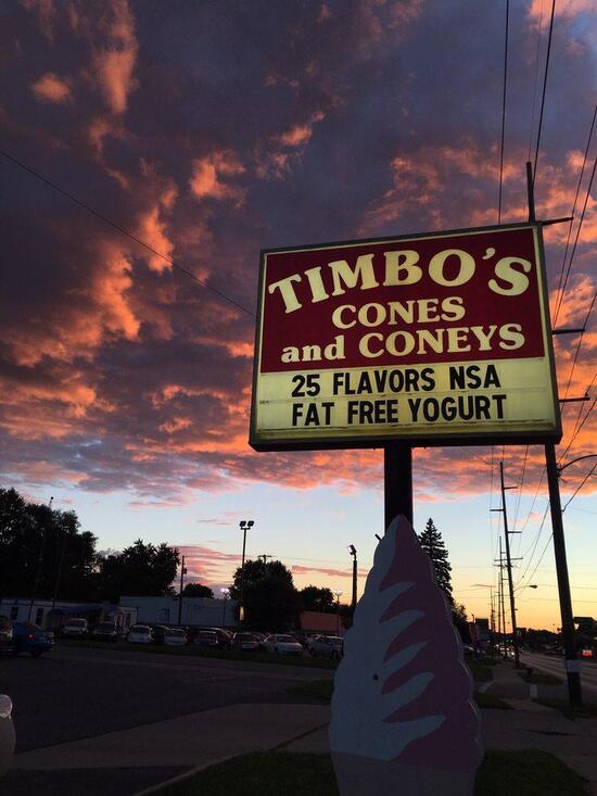 Menu at Timbo's Cones & Coneys restaurant, Sylvania