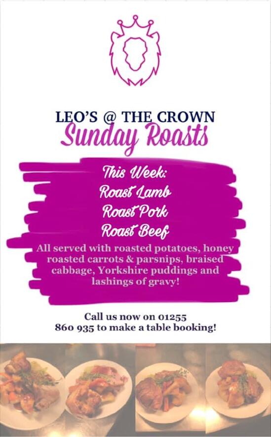 Menu at The Crown, ThorpeleSoken pub & bar, ThorpeleSoken