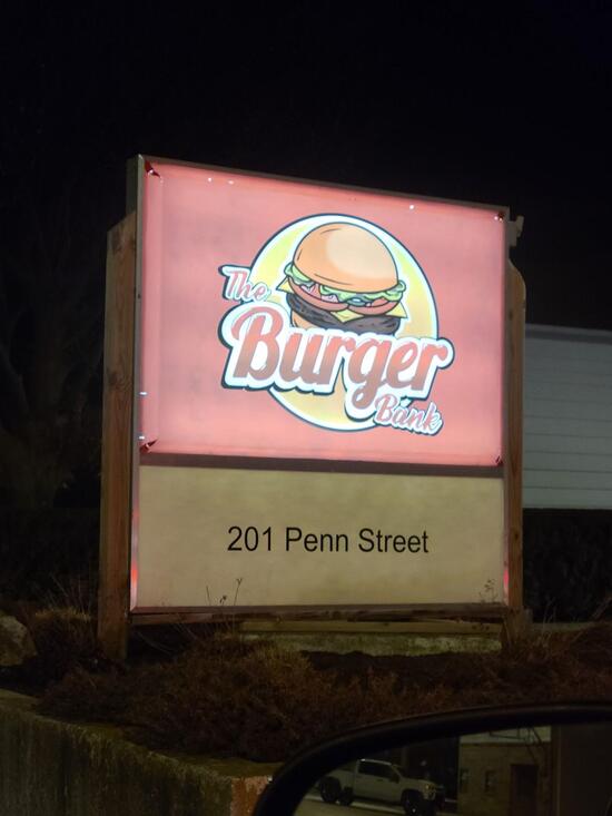 Menu at The Burger Bank restaurant, Hoopeston