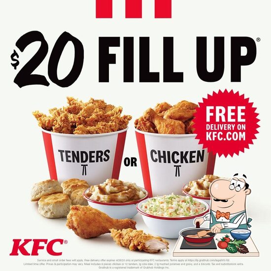 Menu at KFC fast food, Grand Forks