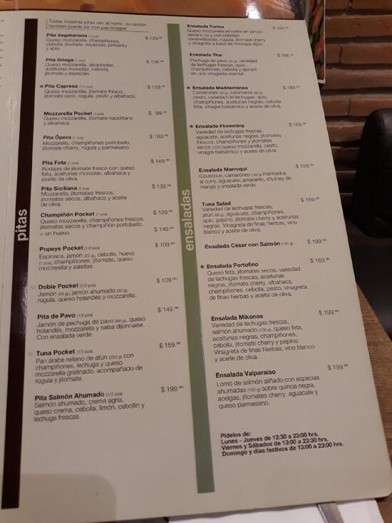 Carta del restaurante Crepes & Waffles Plaza Satélite, Naucalpan del Juárez