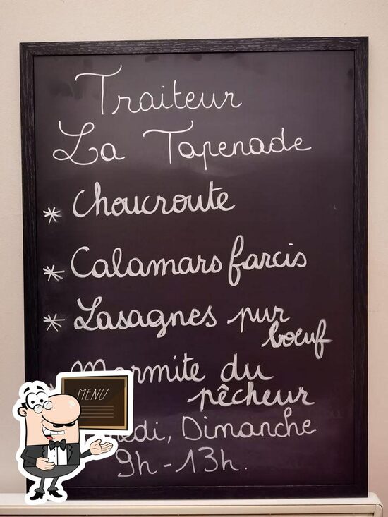 Menu at La Tapenade restaurant, Brignoles