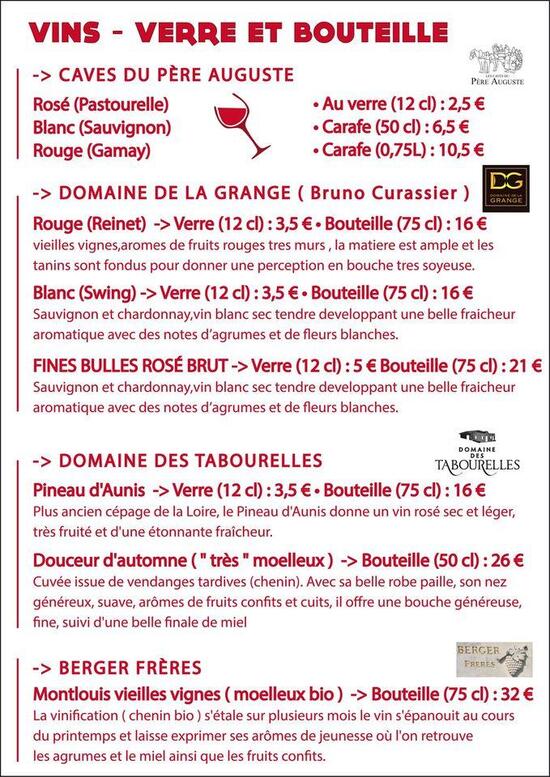 Menu at le Bistrot'Quai pub & bar, Civray-de-Touraine, 3 Rue de l'Écluse