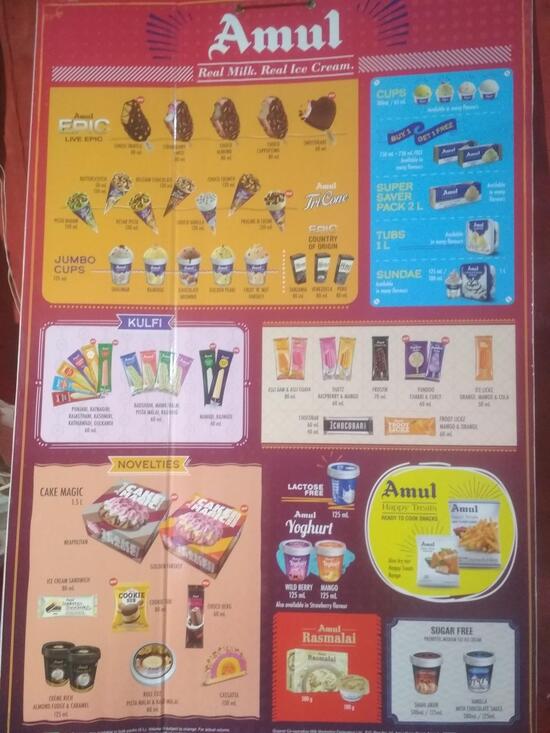 Menu at Amul Agencies & Amul Icecream Parlour, Kanpur