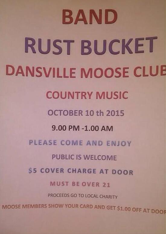 Menu at The Moose Club, Dansville